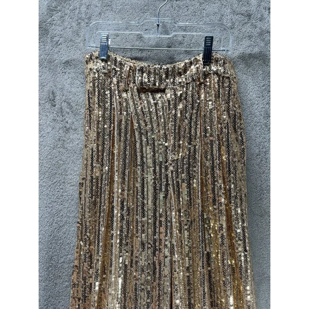 Wisteria Lane women's Small sequin pants GOLD shimmer Shine Performance￼ Dance - Picture 4 of 8